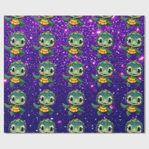 Turtle Adorable Cute Charming Themed Inspired Wrapping Paper