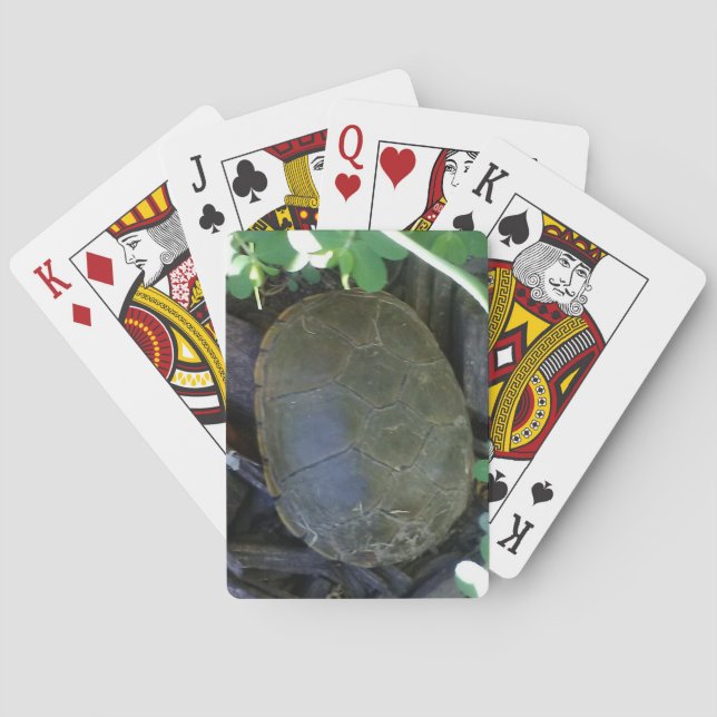 Turtle Among Greenery Playing Cards (Back)