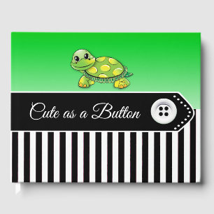 Turtle and Button Baby Shower Keepsake Guest Book