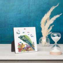 Turtle and fishes in the sea 