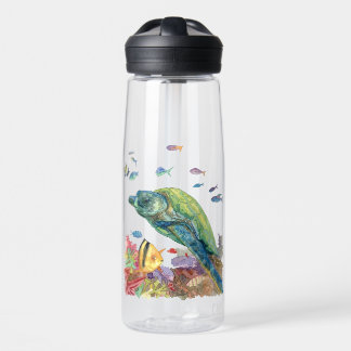 Turtle and fishes in the sea  water bottle