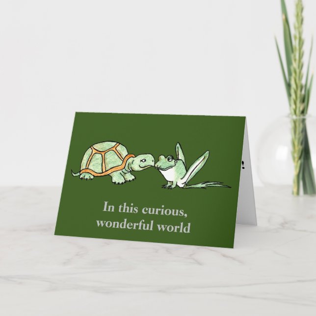 Turtle and Frog Anniversary Card (Front)