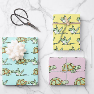 Turtle and Frog Wrapping Paper Sheet