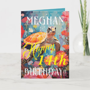 Turtle And Ocean Happy Birthday Card