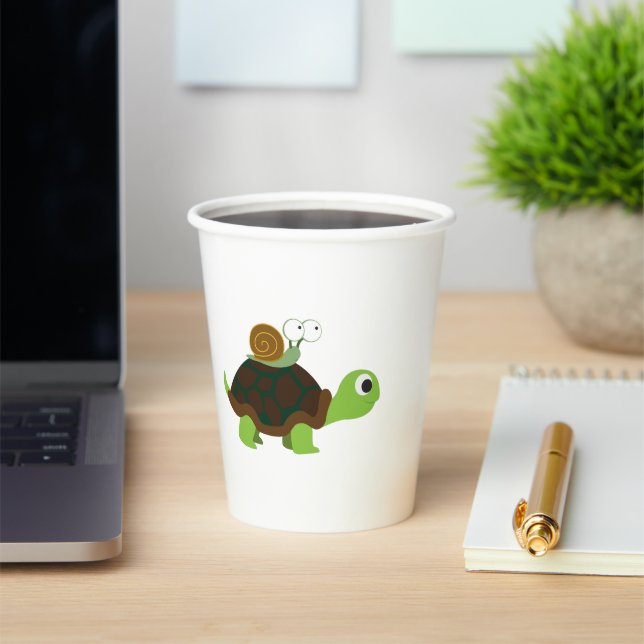 Turtle and Snail Coffee  Paper Cups (Insitu)
