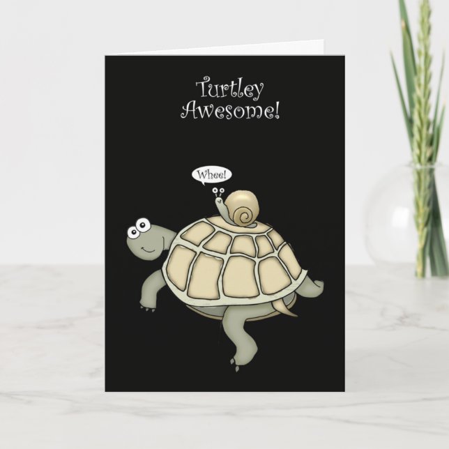 turtle and snail thanks thank you card (Front)