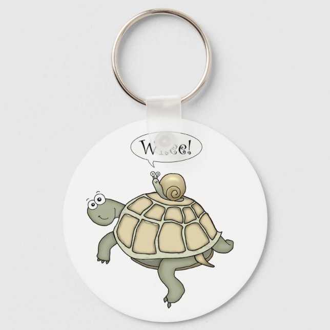 turtle and snail Whee! Key Ring (Front)