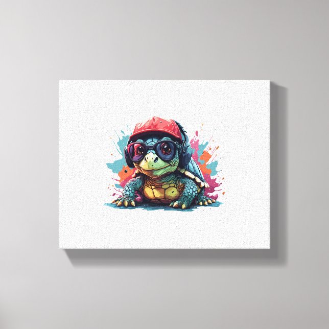 turtle animal art I cool cute turtle  Canvas Print (Front)