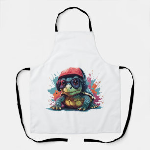turtle animal art I cool cute turtle Copy Apron