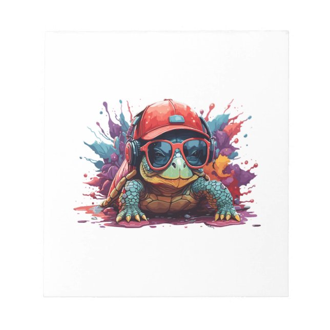 turtle animal art I cool cute turtle Notepad (Front)