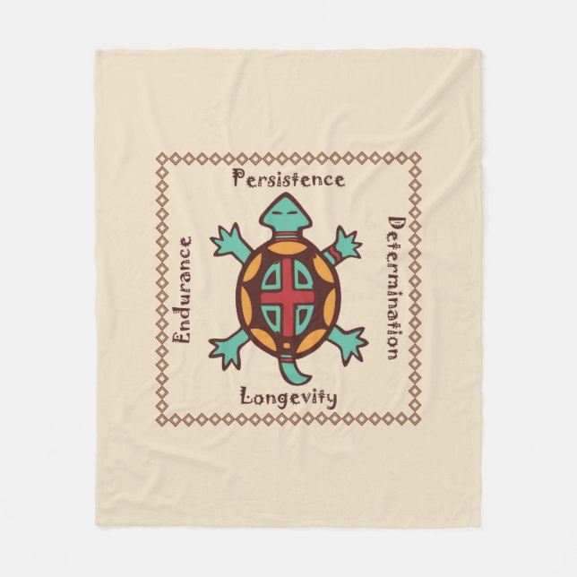 Turtle animal spirit fleece blanket (Front)
