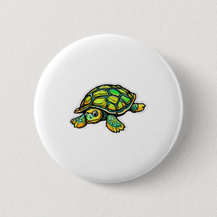 Turtle Animal Turtle Green 6 Cm Round Badge