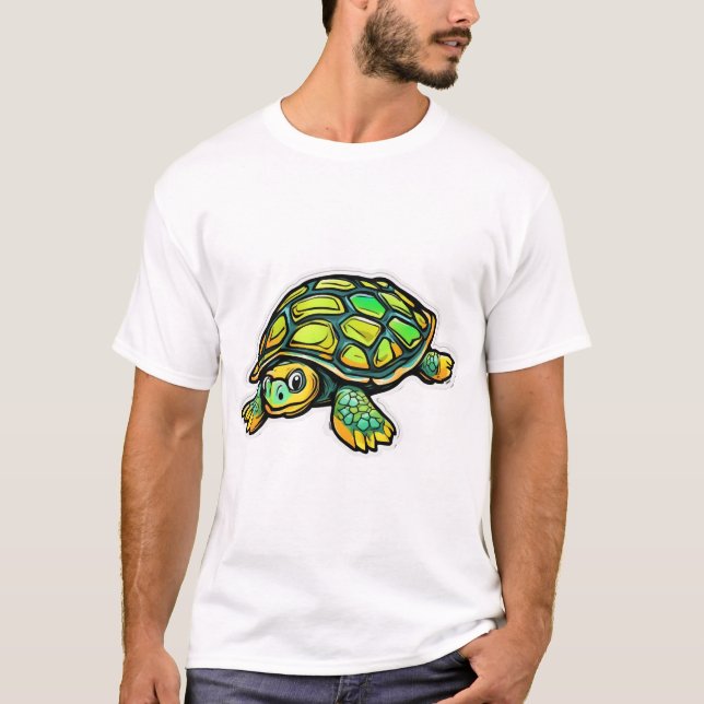 Turtle Animal Turtle Green T-Shirt (Front)