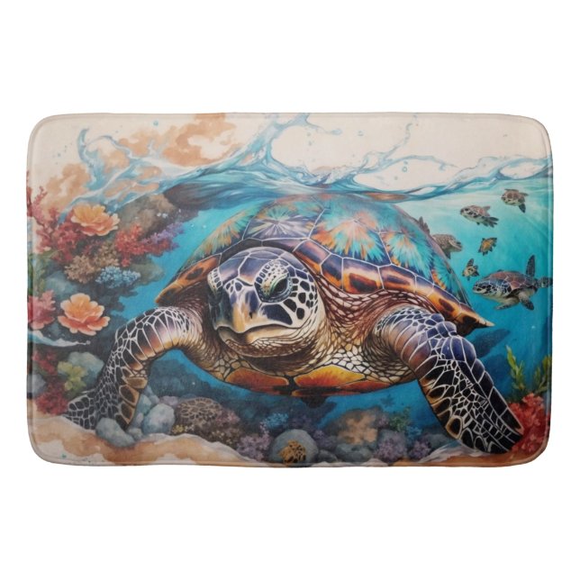 Turtle art / Turtle art Bath Mat (Front)