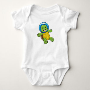 Turtle as Astronaut with Glass ball Baby Bodysuit