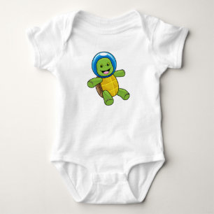 Turtle as Astronaut with Glass ball Baby Bodysuit