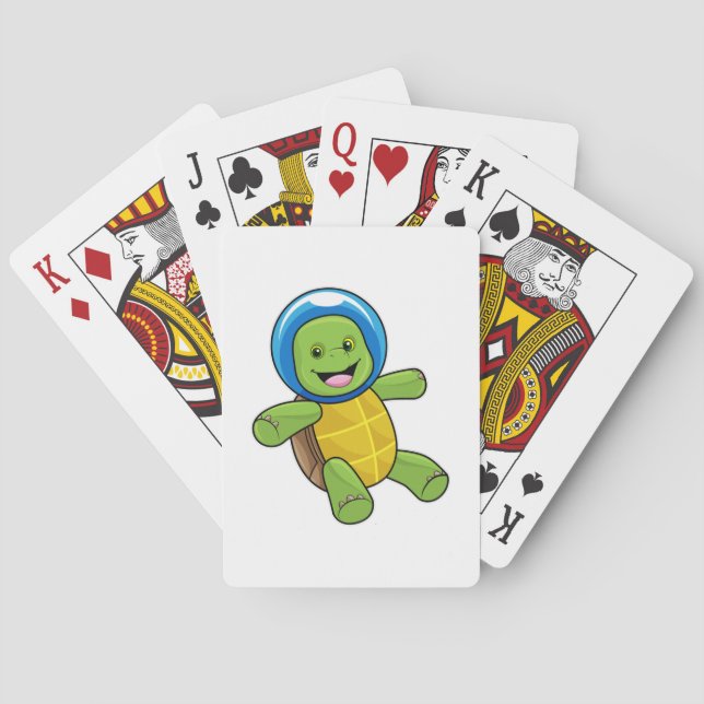 Turtle as Astronaut with Glass ball Playing Cards (Back)