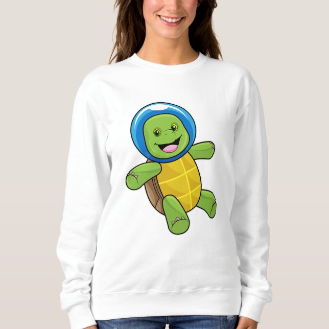 Turtle as Astronaut with Glass ball Sweatshirt (Front)