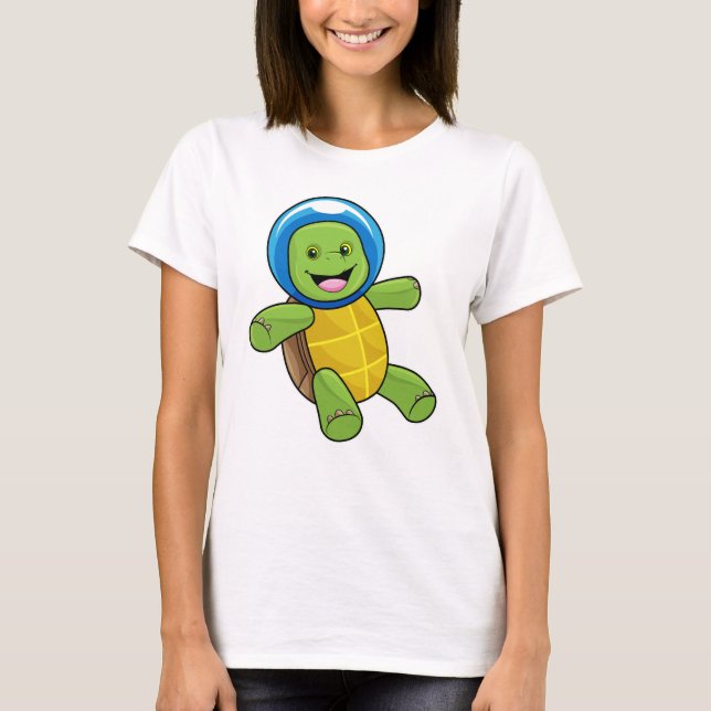 Turtle as Astronaut with Glass ball T-Shirt (Front)