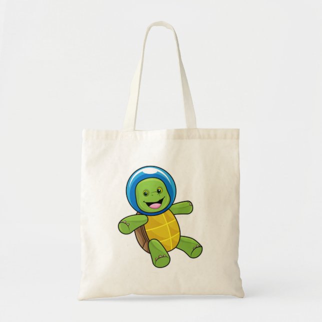 Turtle as Astronaut with Glass ball Tote Bag (Front)