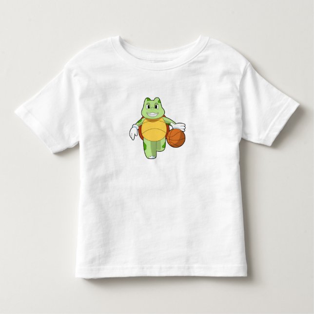 Turtle as Basketball player with Basketball.PNG Toddler T-Shirt (Front)