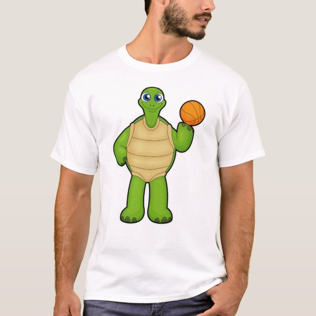 Turtle as Basketball player with Basketball T-Shirt (Front)