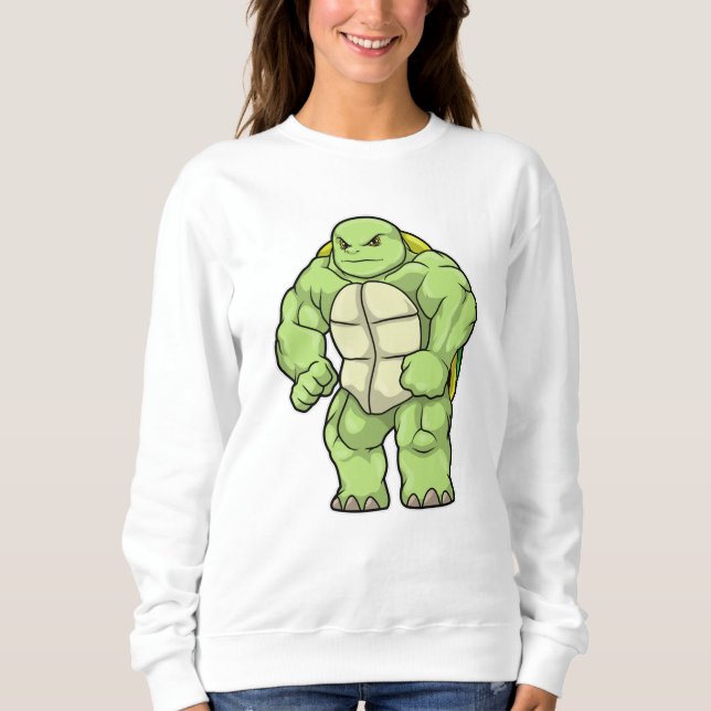 Turtle as Bodybuilder with Six pack Sweatshirt (Front)