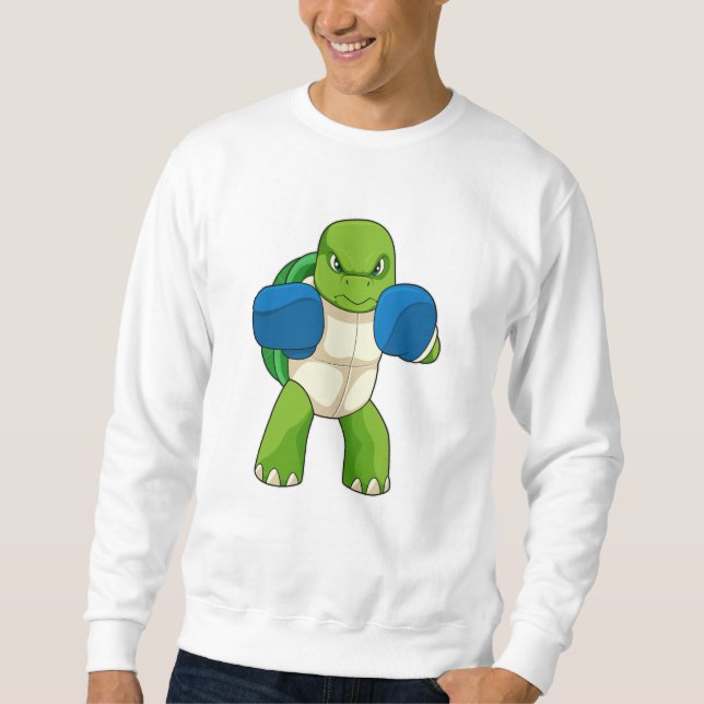 Turtle as Boxer with Boxing gloves Sweatshirt (Front)