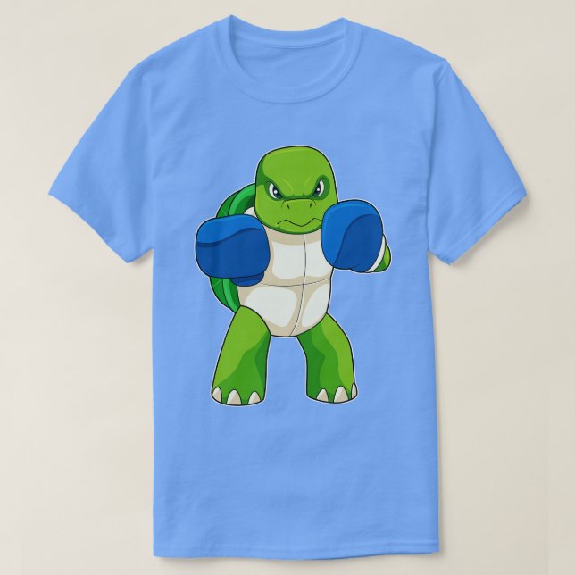 Turtle as Boxer with Boxing gloves T-Shirt (Design Front)