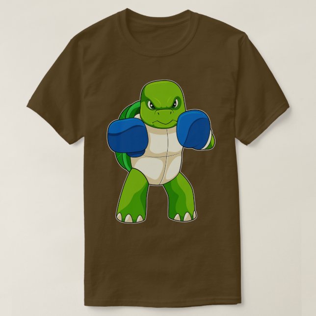 Turtle as Boxer with Boxing gloves T-Shirt (Design Front)
