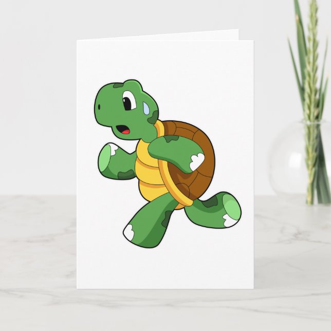 Turtle as Jogger at Running Card (Front)
