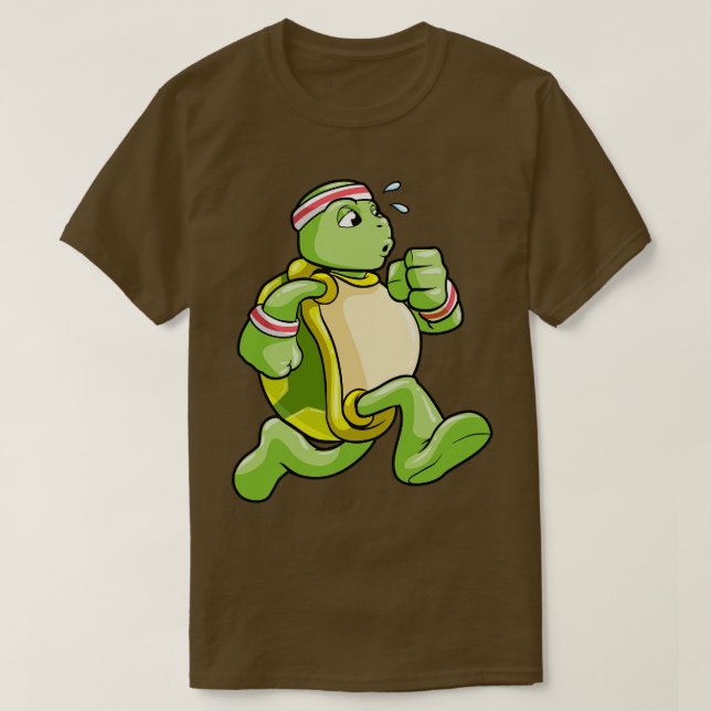 Turtle as Jogger with Sweat and Head T-Shirt (Design Front)
