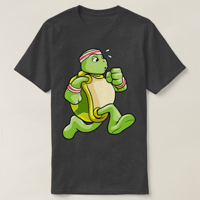 Turtle as Jogger with Sweat and Head T-Shirt (Design Front)