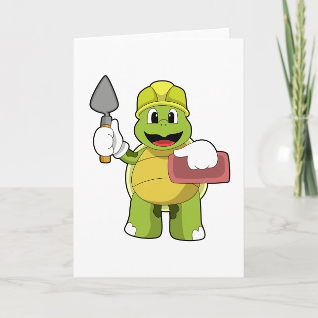Turtle as Mason with Stone Card (Front)
