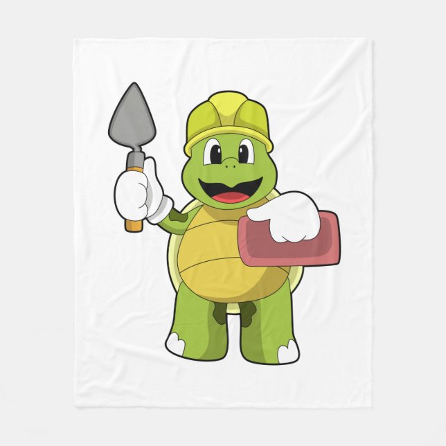 Turtle as Mason with Stone Fleece Blanket (Front)