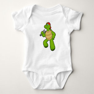 Turtle as Mechanic with Wrench & Cap Baby Bodysuit