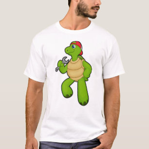 Turtle as Mechanic with Wrench & Cap T-Shirt