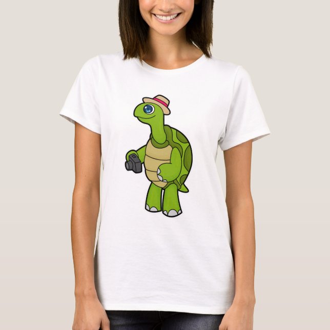 Turtle as Photographer with Camera T-Shirt (Front)