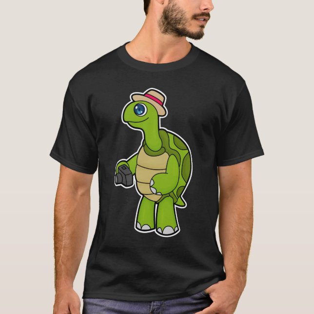 Turtle as Photographer with Camera T-Shirt (Front)