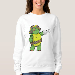 Turtle as Pirate with Hooked hand & Eye patch Sweatshirt