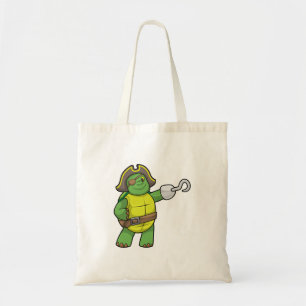 Turtle as Pirate with Hooked hand & Eye patch Tote Bag