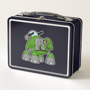 Turtle as Robot with Cannons Metal Lunch Box