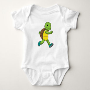 Turtle as Runner at Running Baby Bodysuit