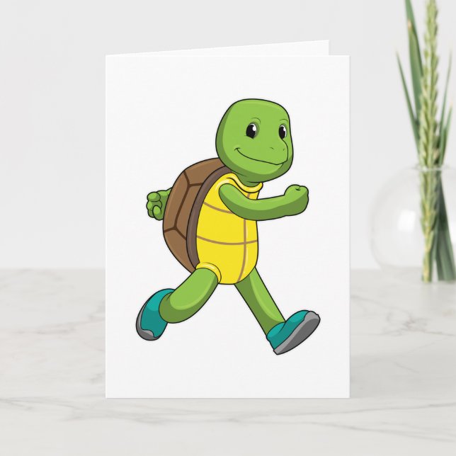 Turtle as Runner at Running Card (Front)