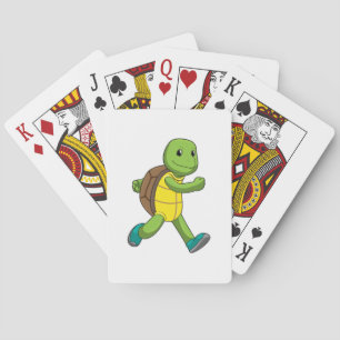 Turtle as Runner at Running Playing Cards