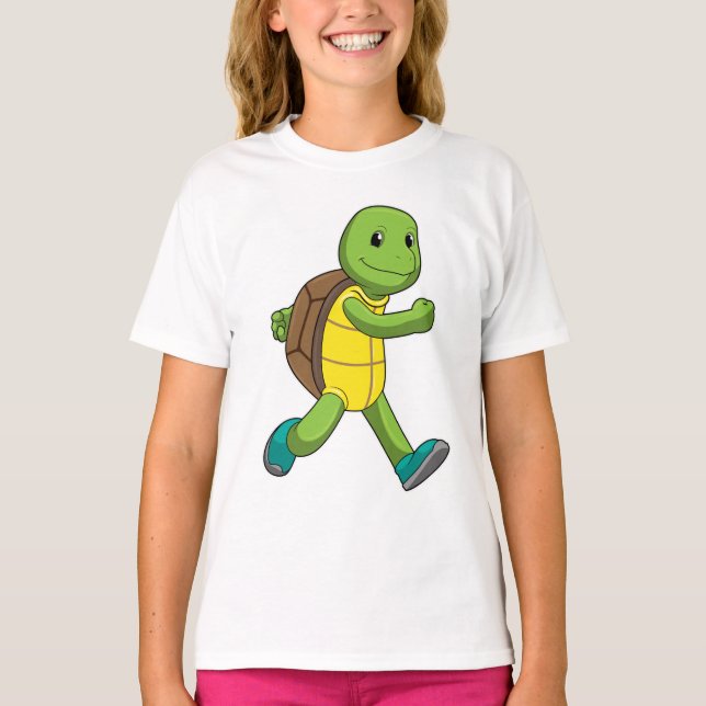 Turtle as Runner at Running T-Shirt (Front)