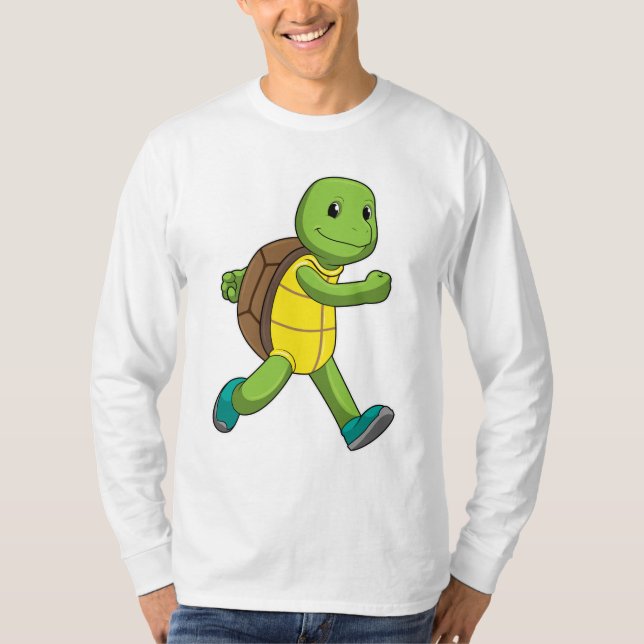 Turtle as Runner at Running T-Shirt (Front)