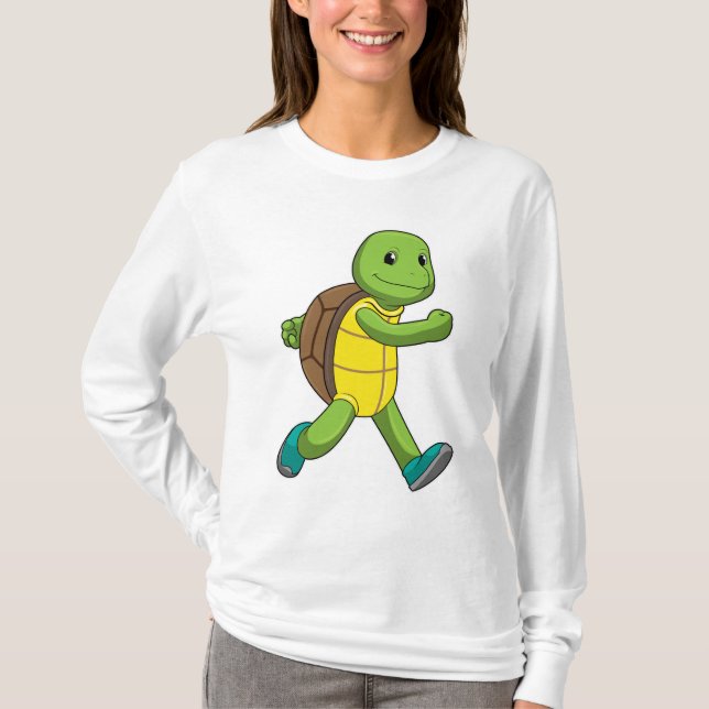 Turtle as Runner at Running T-Shirt (Front)