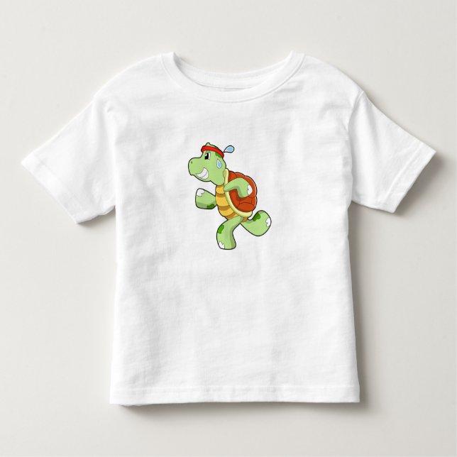 Turtle as Runner Toddler T-Shirt (Front)