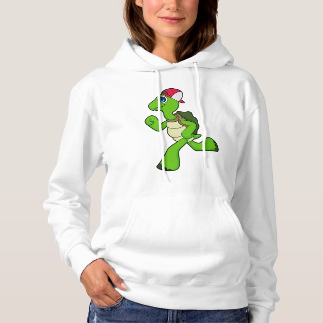 Turtle as Runner with Cap Hoodie (Front)
